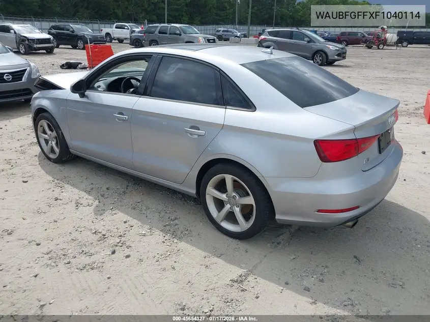 2015 Audi A3 2.0T Premium VIN: WAUBFGFFXF1040114 Lot: 45654327