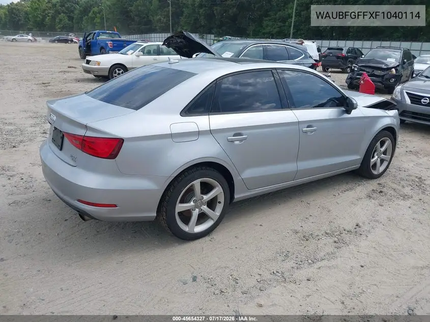 2015 Audi A3 2.0T Premium VIN: WAUBFGFFXF1040114 Lot: 45654327