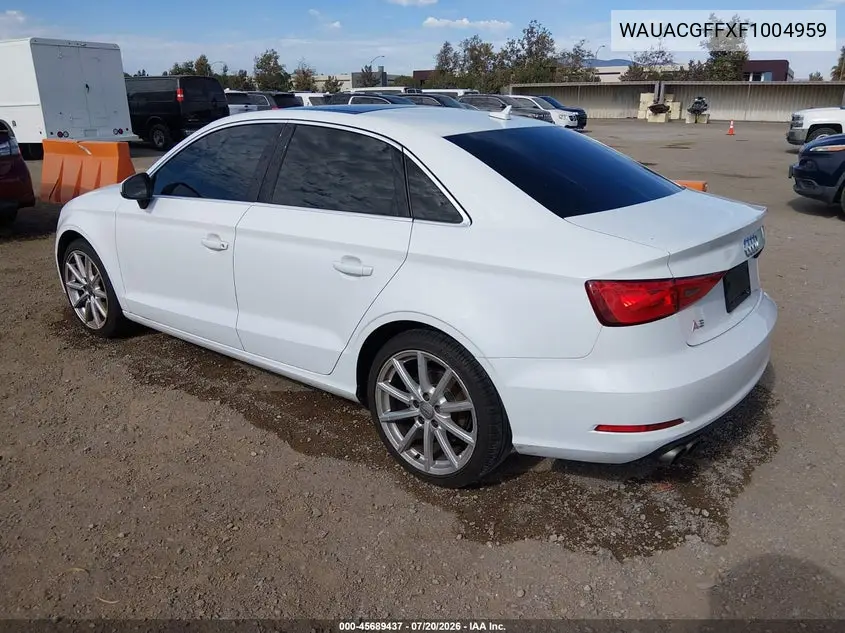 2015 Audi A3 1.8T Premium VIN: WAUACGFFXF1004959 Lot: 45689437