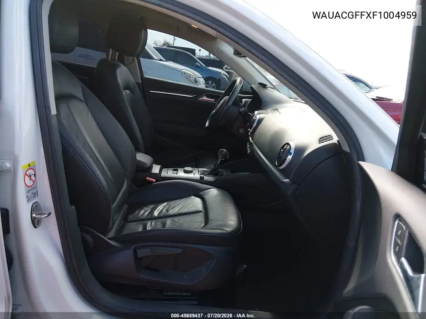 2015 Audi A3 1.8T Premium VIN: WAUACGFFXF1004959 Lot: 45689437
