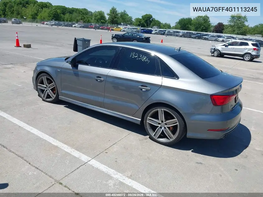 2016 Audi A3 1.8T Premium VIN: WAUA7GFF4G1113245 Lot: 45246572