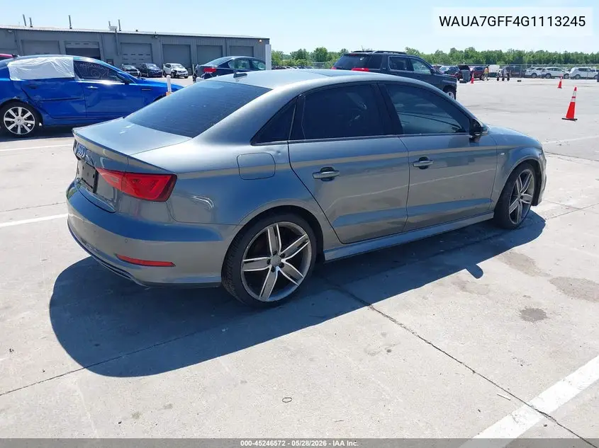 2016 Audi A3 1.8T Premium VIN: WAUA7GFF4G1113245 Lot: 45246572