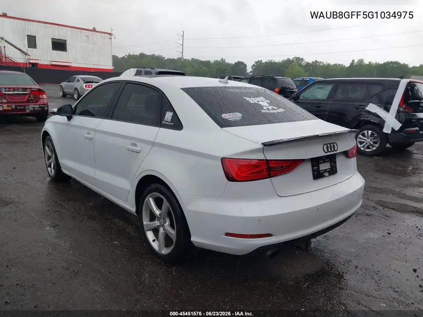 2016 Audi A3 2.0T Premium VIN: WAUB8GFF5G1034975 Lot: 45451576