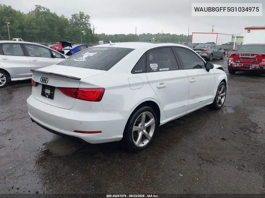 2016 Audi A3 2.0T Premium VIN: WAUB8GFF5G1034975 Lot: 45451576