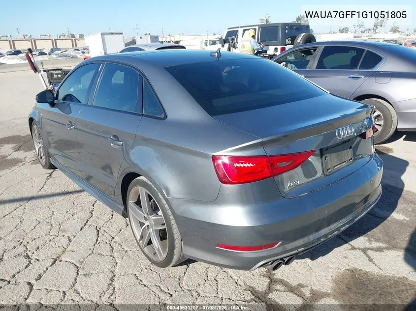 2016 Audi A3 1.8T Premium VIN: WAUA7GFF1G1051805 Lot: 45531207