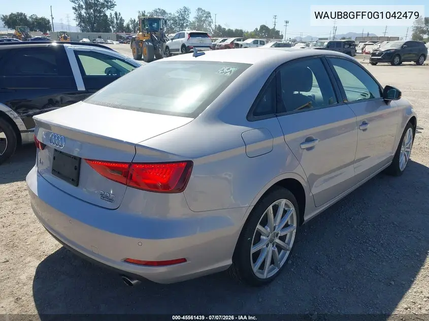 2016 Audi A3 2.0T Premium VIN: WAUB8GFF0G1042479 Lot: 45561439