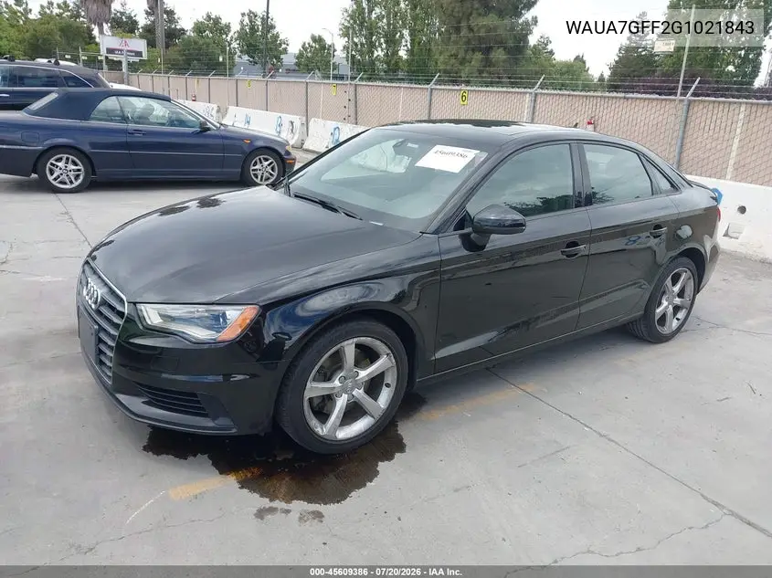2016 Audi A3 1.8T Premium VIN: WAUA7GFF2G1021843 Lot: 45609386