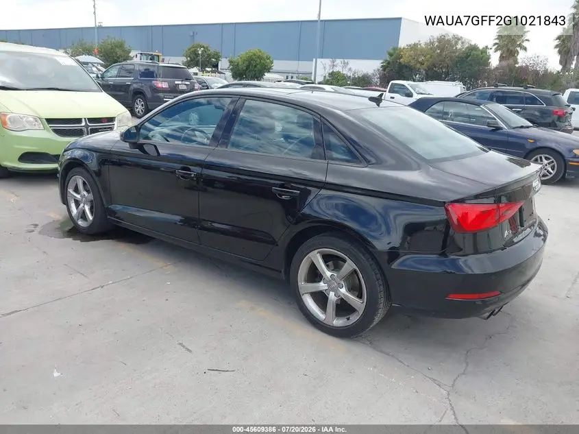 2016 Audi A3 1.8T Premium VIN: WAUA7GFF2G1021843 Lot: 45609386