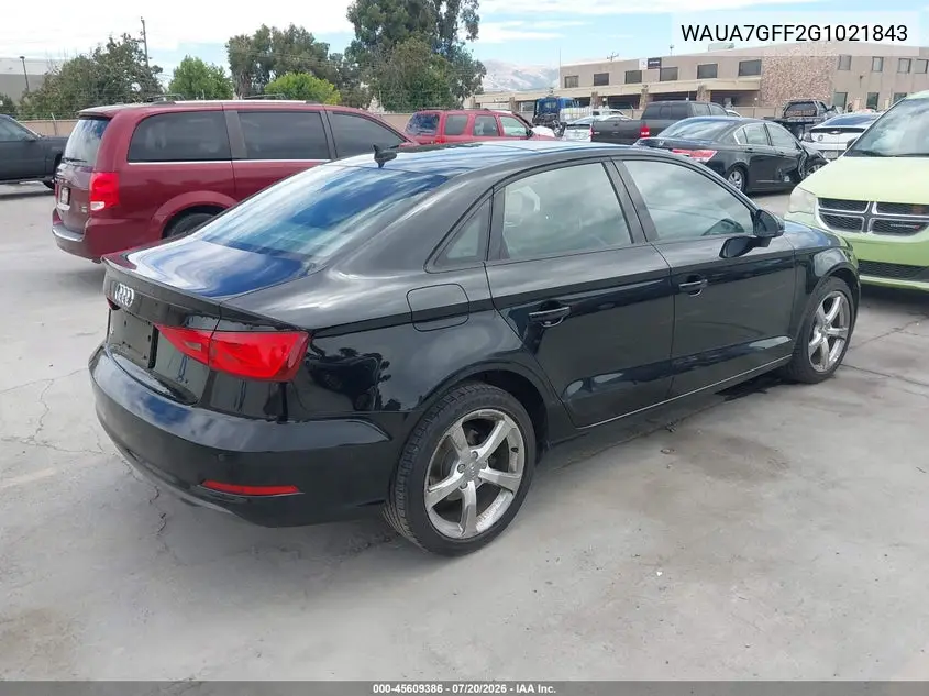 2016 Audi A3 1.8T Premium VIN: WAUA7GFF2G1021843 Lot: 45609386