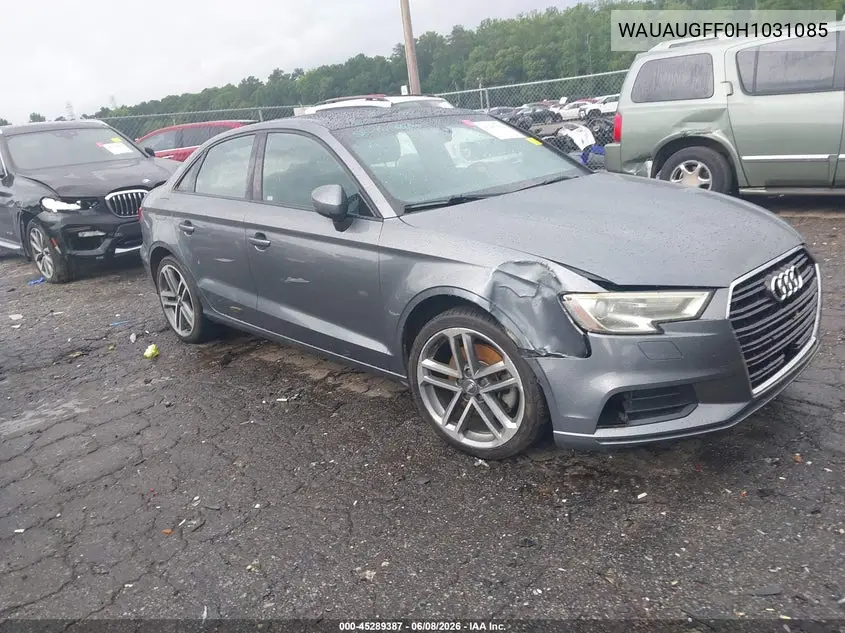 2017 Audi A3 2.0T Premium VIN: WAUAUGFF0H1031085 Lot: 45289387