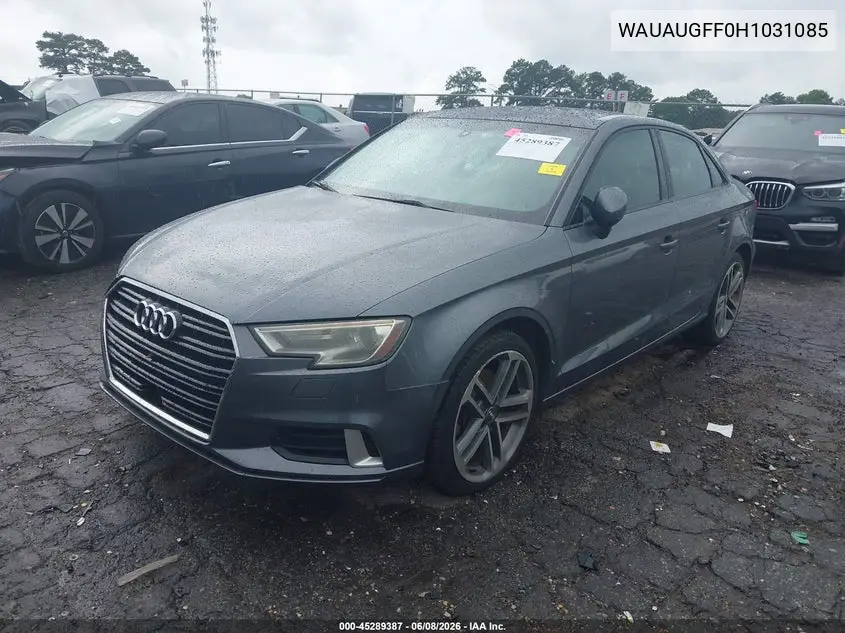 2017 Audi A3 2.0T Premium VIN: WAUAUGFF0H1031085 Lot: 45289387