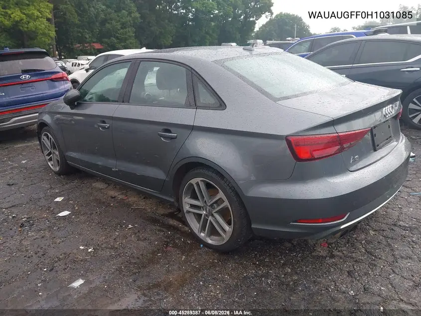 2017 Audi A3 2.0T Premium VIN: WAUAUGFF0H1031085 Lot: 45289387