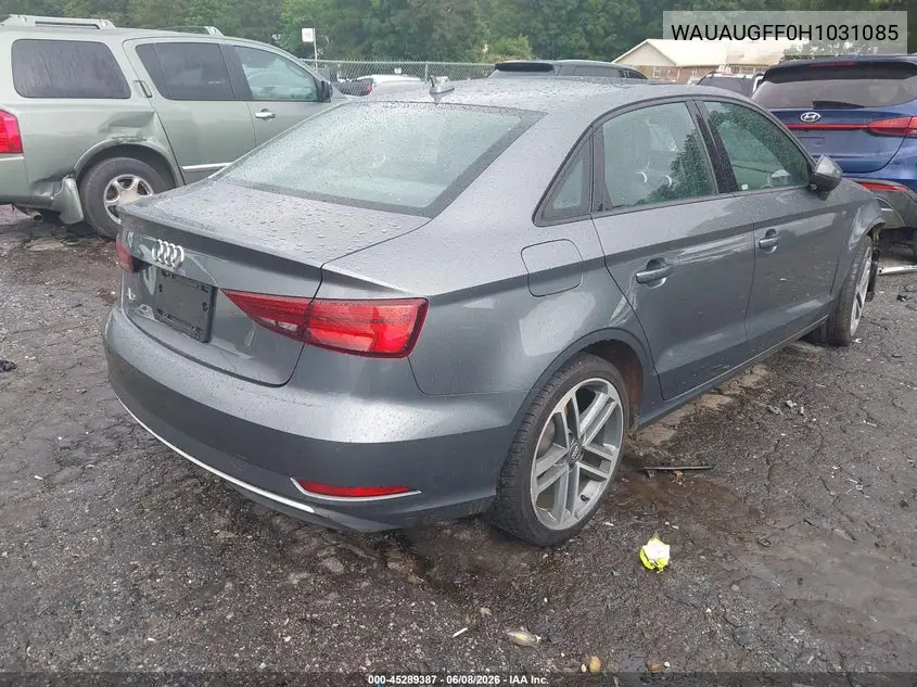 2017 Audi A3 2.0T Premium VIN: WAUAUGFF0H1031085 Lot: 45289387