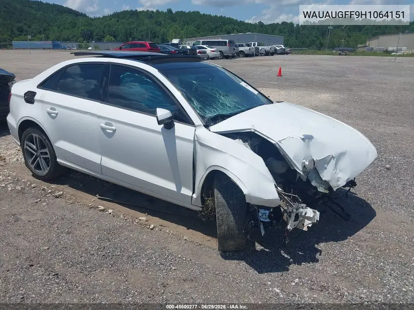 2017 Audi A3 Premium VIN: WAUAUGFF9H1064151 Lot: 45500277