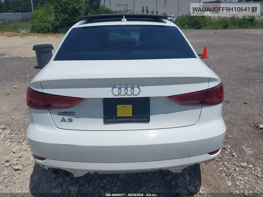 2017 Audi A3 Premium VIN: WAUAUGFF9H1064151 Lot: 45500277