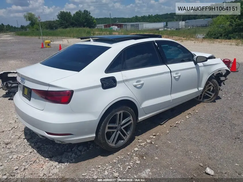 2017 Audi A3 Premium VIN: WAUAUGFF9H1064151 Lot: 45500277