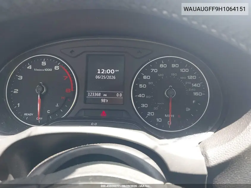 2017 Audi A3 Premium VIN: WAUAUGFF9H1064151 Lot: 45500277