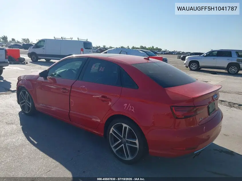 2017 Audi A3 Premium VIN: WAUAUGFF5H1041787 Lot: 45587830