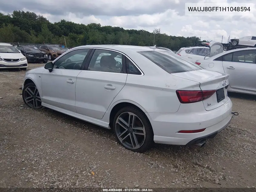 2017 Audi A3 Premium Plus VIN: WAUJ8GFF1H1048594 Lot: 45694466