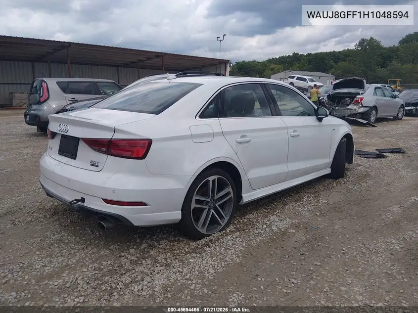 2017 Audi A3 Premium Plus VIN: WAUJ8GFF1H1048594 Lot: 45694466