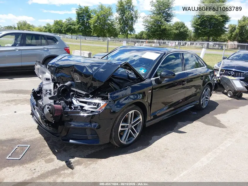 2018 Audi A3 2.0T Premium/2.0T Tech Premium VIN: WAUJ8GFF6J1063789 Lot: 45371604