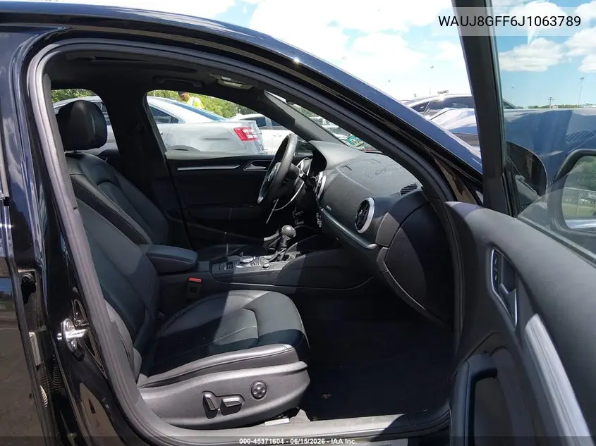 2018 Audi A3 2.0T Premium/2.0T Tech Premium VIN: WAUJ8GFF6J1063789 Lot: 45371604