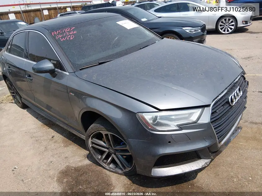 2018 Audi A3 2.0T Premium/2.0T Tech Premium VIN: WAUJ8GFF3J1025680 Lot: 45446515