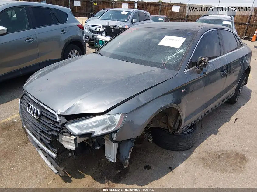2018 Audi A3 2.0T Premium/2.0T Tech Premium VIN: WAUJ8GFF3J1025680 Lot: 45446515