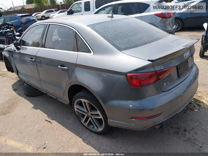 2018 Audi A3 2.0T Premium/2.0T Tech Premium VIN: WAUJ8GFF3J1025680 Lot: 45446515