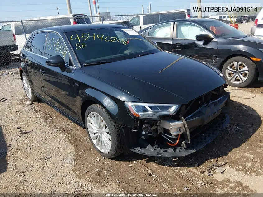 2018 Audi A3 E-Tron 1.4T Premium/1.4T Tech Premium VIN: WAUTPBFFXJA091514 Lot: 45490208
