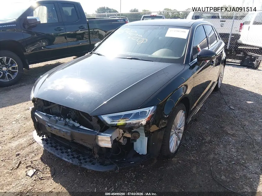 2018 Audi A3 E-Tron 1.4T Premium/1.4T Tech Premium VIN: WAUTPBFFXJA091514 Lot: 45490208