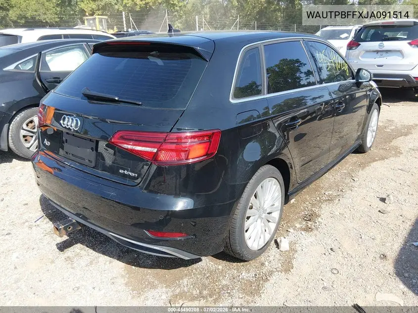 2018 Audi A3 E-Tron 1.4T Premium/1.4T Tech Premium VIN: WAUTPBFFXJA091514 Lot: 45490208