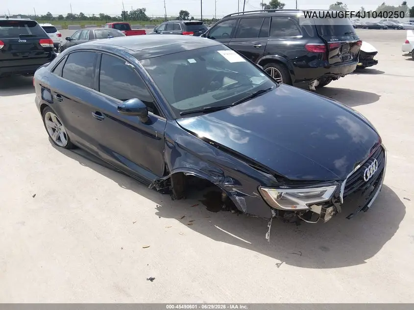 2018 Audi A3 VIN: WAUAUGFF4J1040250 Lot: 45490601