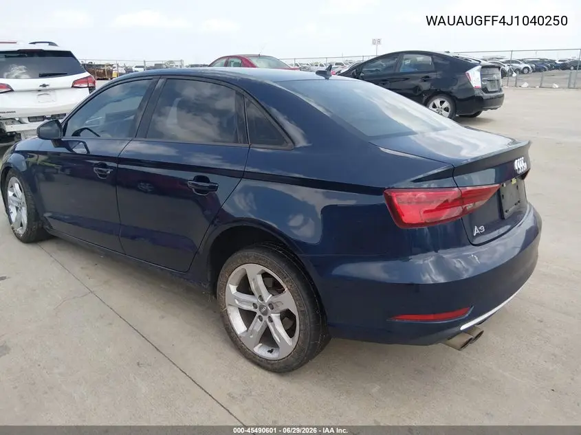 2018 Audi A3 VIN: WAUAUGFF4J1040250 Lot: 45490601