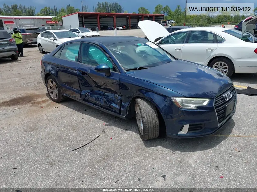 2018 Audi A3 2.0T Premium/2.0T Tech Premium VIN: WAUB8GFF1J1039422 Lot: 45529714
