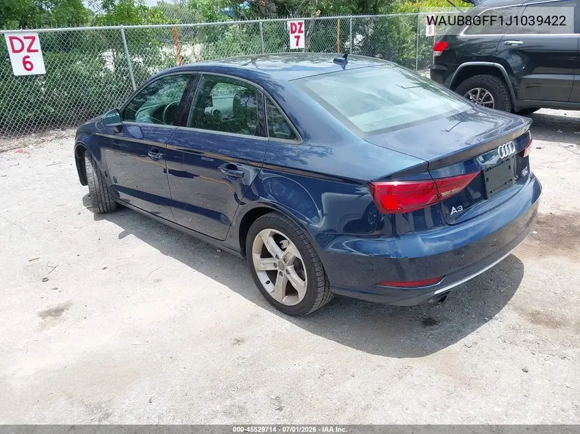 2018 Audi A3 2.0T Premium/2.0T Tech Premium VIN: WAUB8GFF1J1039422 Lot: 45529714