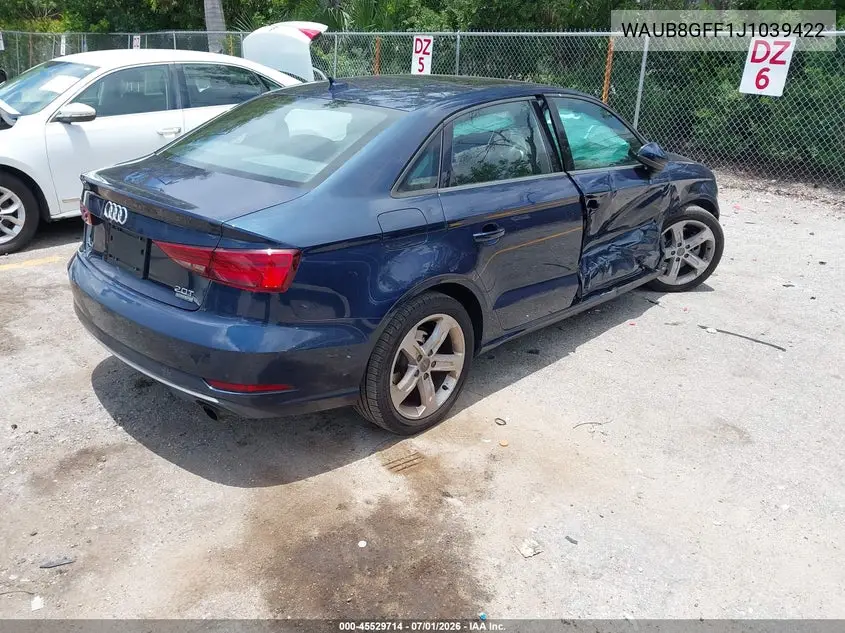 2018 Audi A3 2.0T Premium/2.0T Tech Premium VIN: WAUB8GFF1J1039422 Lot: 45529714