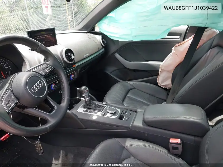 2018 Audi A3 2.0T Premium/2.0T Tech Premium VIN: WAUB8GFF1J1039422 Lot: 45529714