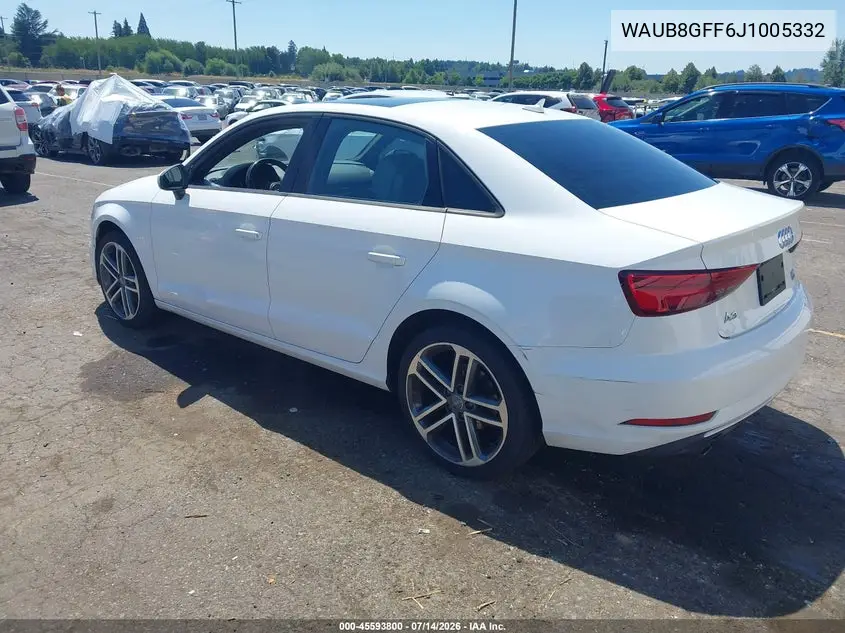 2018 Audi A3 2.0T Premium/2.0T Tech Premium VIN: WAUB8GFF6J1005332 Lot: 45593800