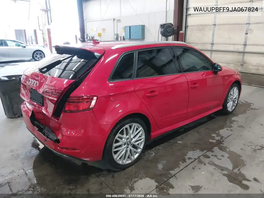 2018 Audi A3 E-Tron 1.4T Premium/1.4T Tech Premium VIN: WAUUPBFF9JA067824 Lot: 45638551
