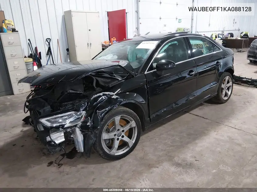2019 Audi A3 45 Premium VIN: WAUBEGFF1KA088128 Lot: 45389356
