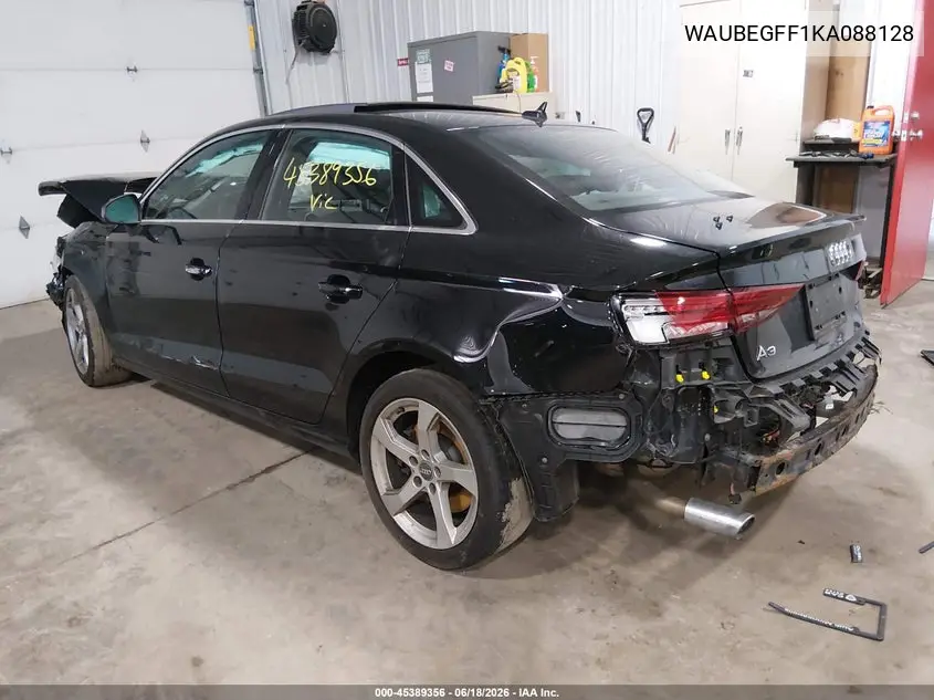 2019 Audi A3 45 Premium VIN: WAUBEGFF1KA088128 Lot: 45389356