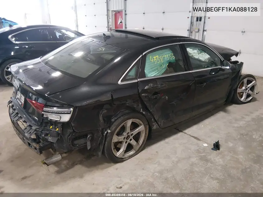 2019 Audi A3 45 Premium VIN: WAUBEGFF1KA088128 Lot: 45389356
