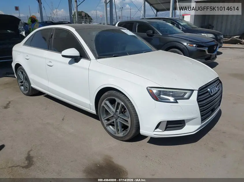 2019 Audi A3 40 Premium/40 Titanium Premium VIN: WAUAUGFF5K1014614 Lot: 45640808