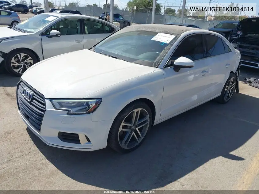 2019 Audi A3 40 Premium/40 Titanium Premium VIN: WAUAUGFF5K1014614 Lot: 45640808