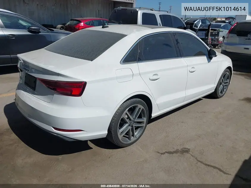2019 Audi A3 40 Premium/40 Titanium Premium VIN: WAUAUGFF5K1014614 Lot: 45640808