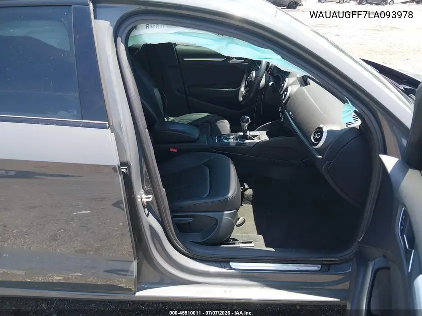 2020 Audi A3 Premium 40 Tfsi Front-Wheel Drive S Tronic VIN: WAUAUGFF7LA093978 Lot: 45510011