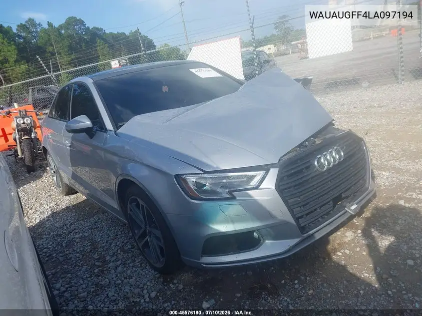 2020 Audi A3 Premium 40 Tfsi Front-Wheel Drive S Tronic VIN: WAUAUGFF4LA097194 Lot: 45576180