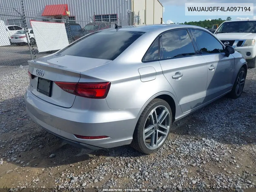 2020 Audi A3 Premium 40 Tfsi Front-Wheel Drive S Tronic VIN: WAUAUGFF4LA097194 Lot: 45576180