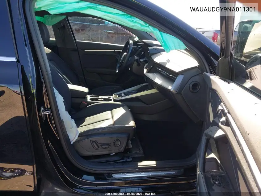 2022 Audi A3 Premium 40 Tfsi Front-Wheel Drive S Tronic VIN: WAUAUDGY9NA011301 Lot: 45000081